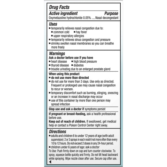 Afrin severe congestion nasal spray menthol cooling for refreshing relief