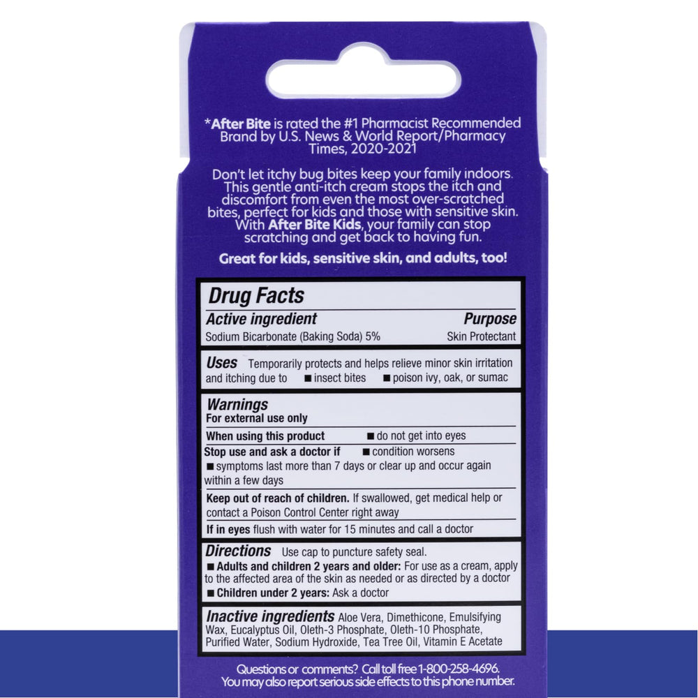 After Bite Kids cruelty-free cream, no harsh chemicals for families.