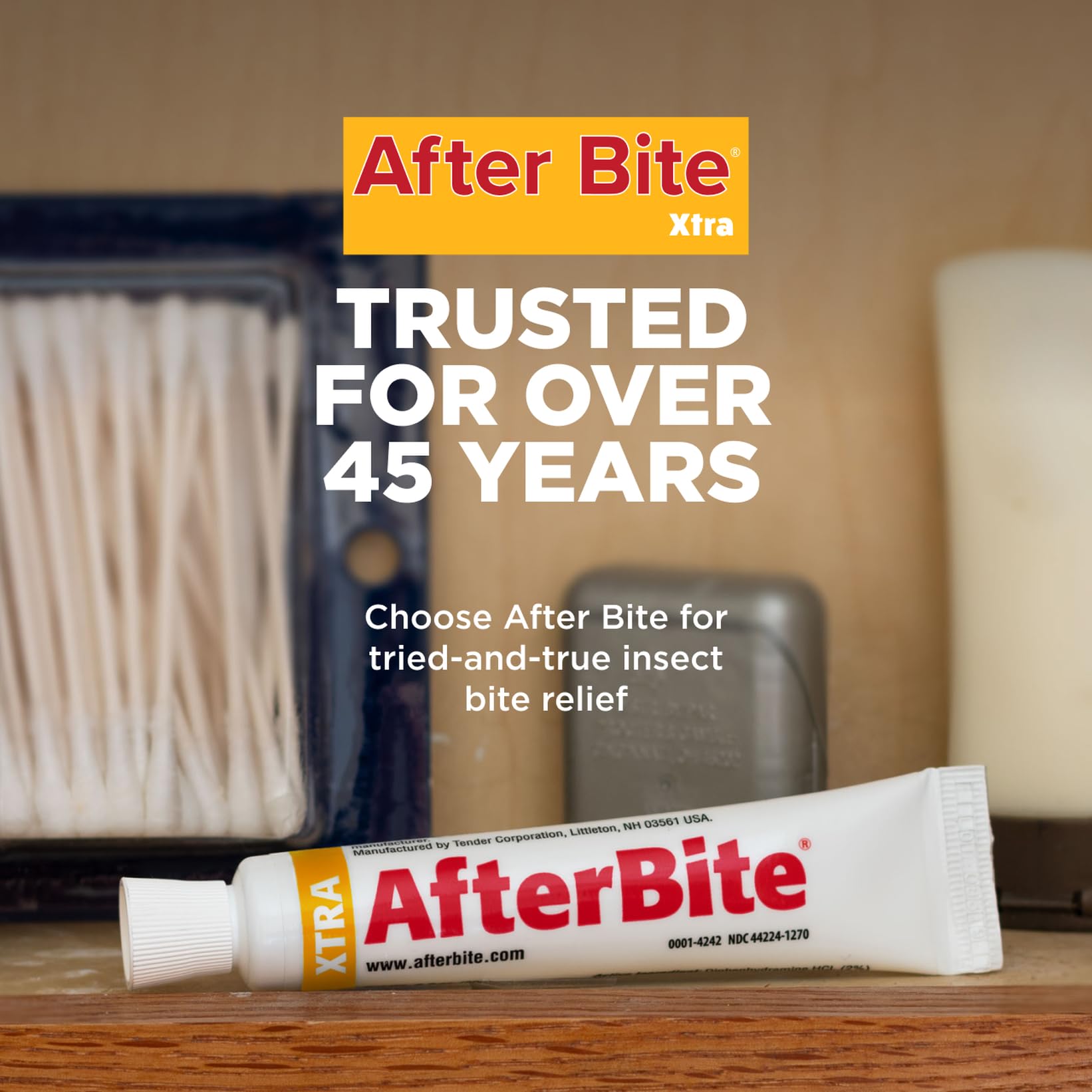 Cruelty-free logo on After Bite Xtra Formula packaging.
