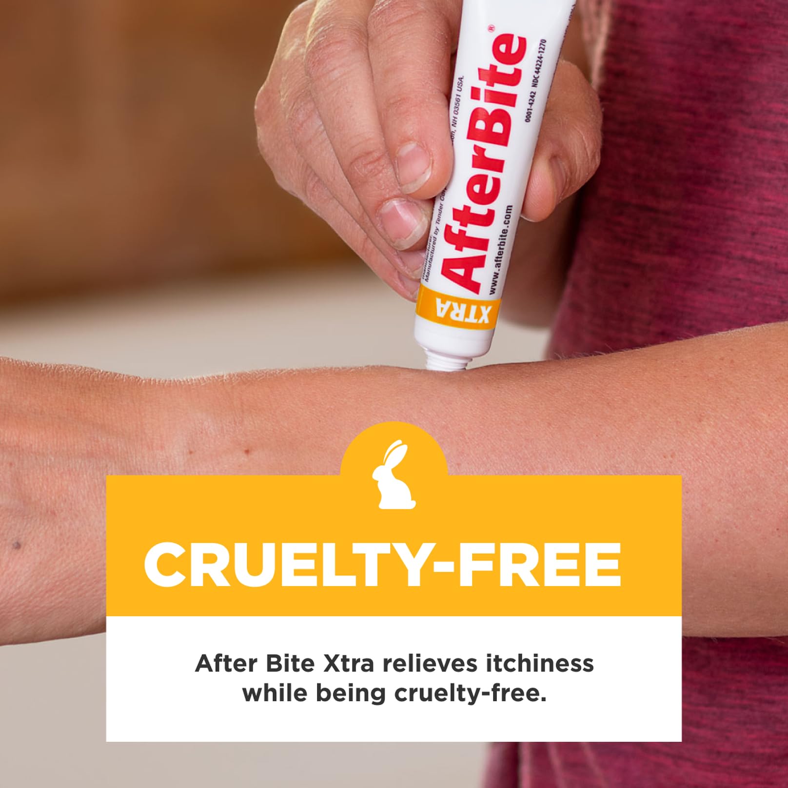 Product packaging showing after-bite xtra formula labeling.