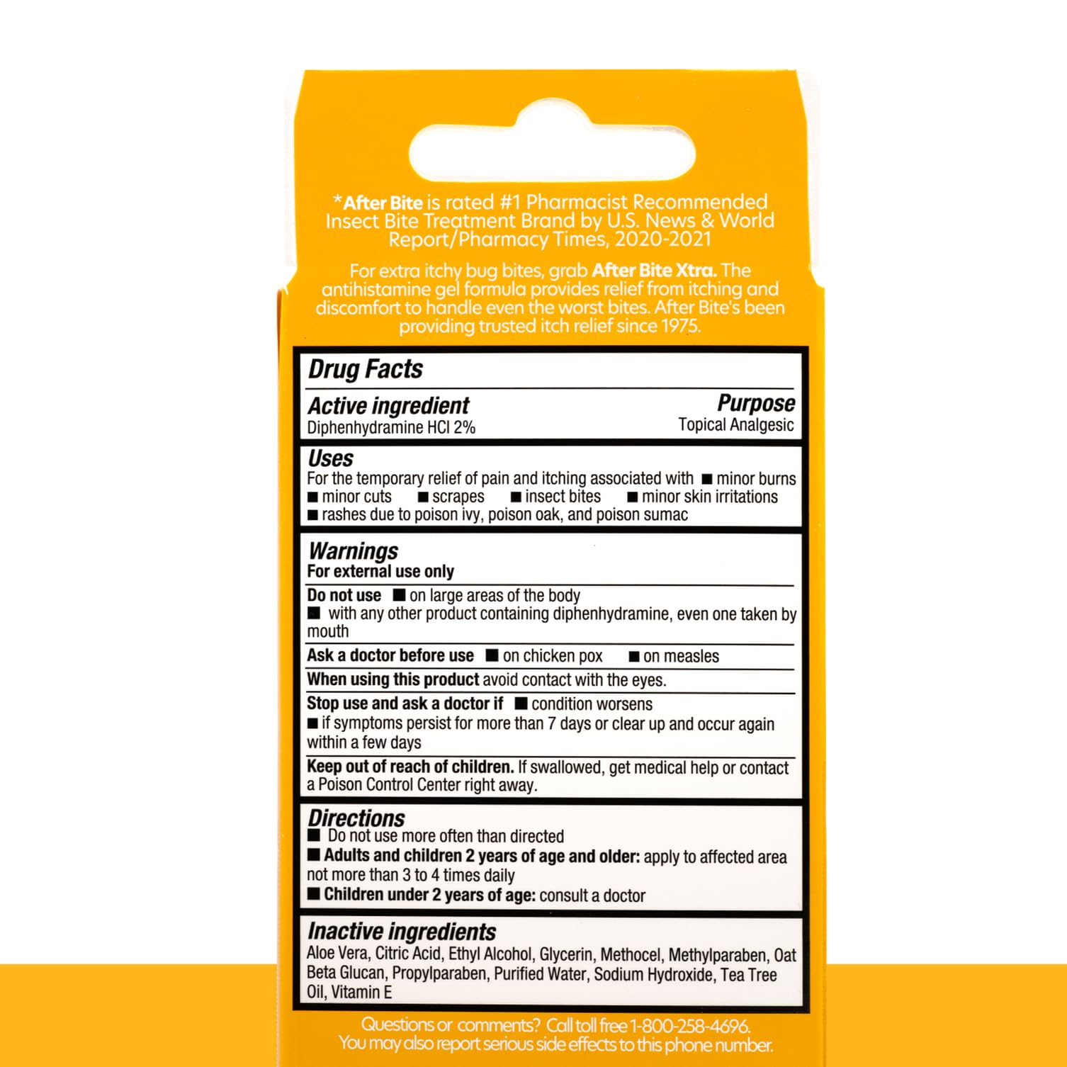Mosquito and bee bite relief with After Bite Xtra Formula gel.