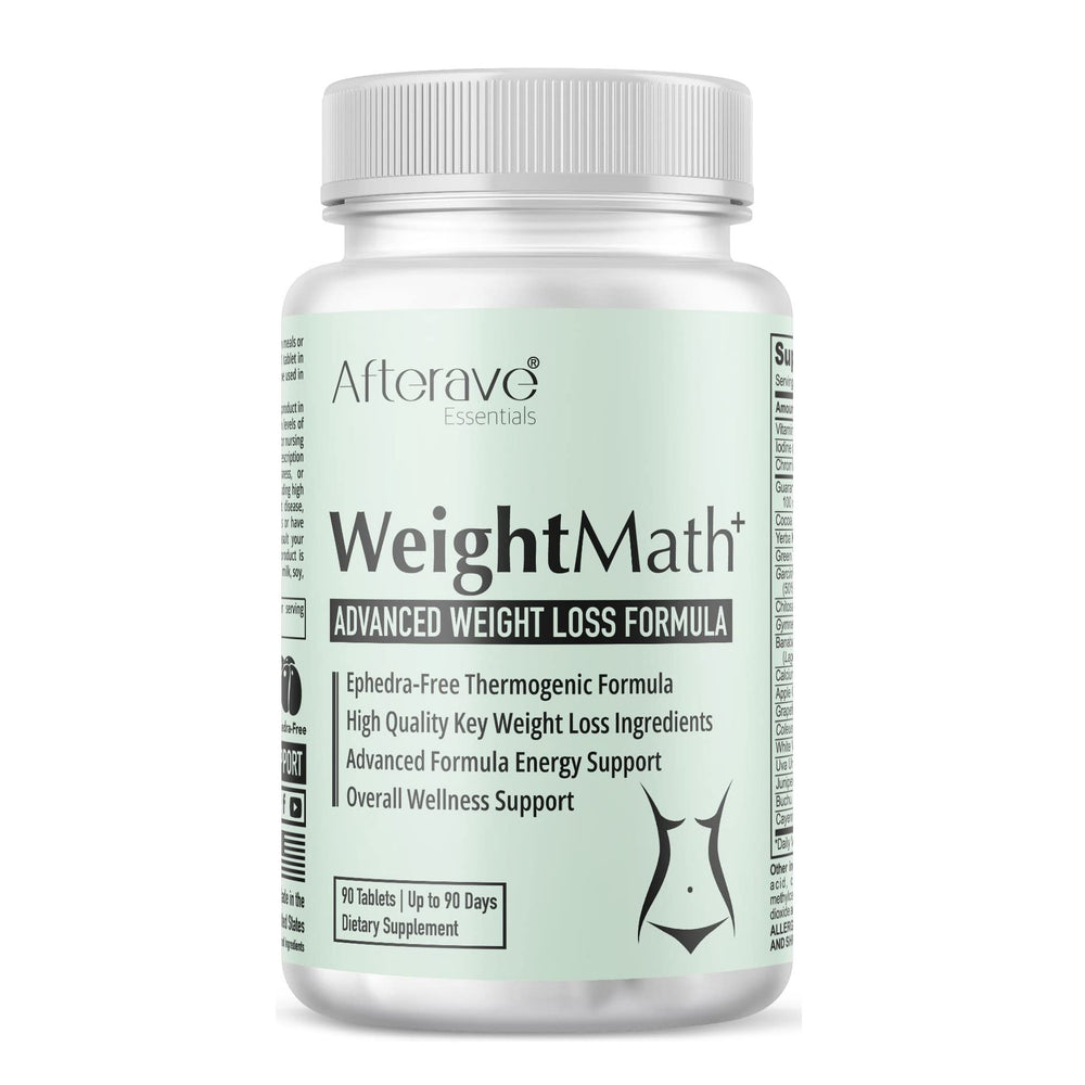 Afterave Essentials WeightMath bottle front showing energy support