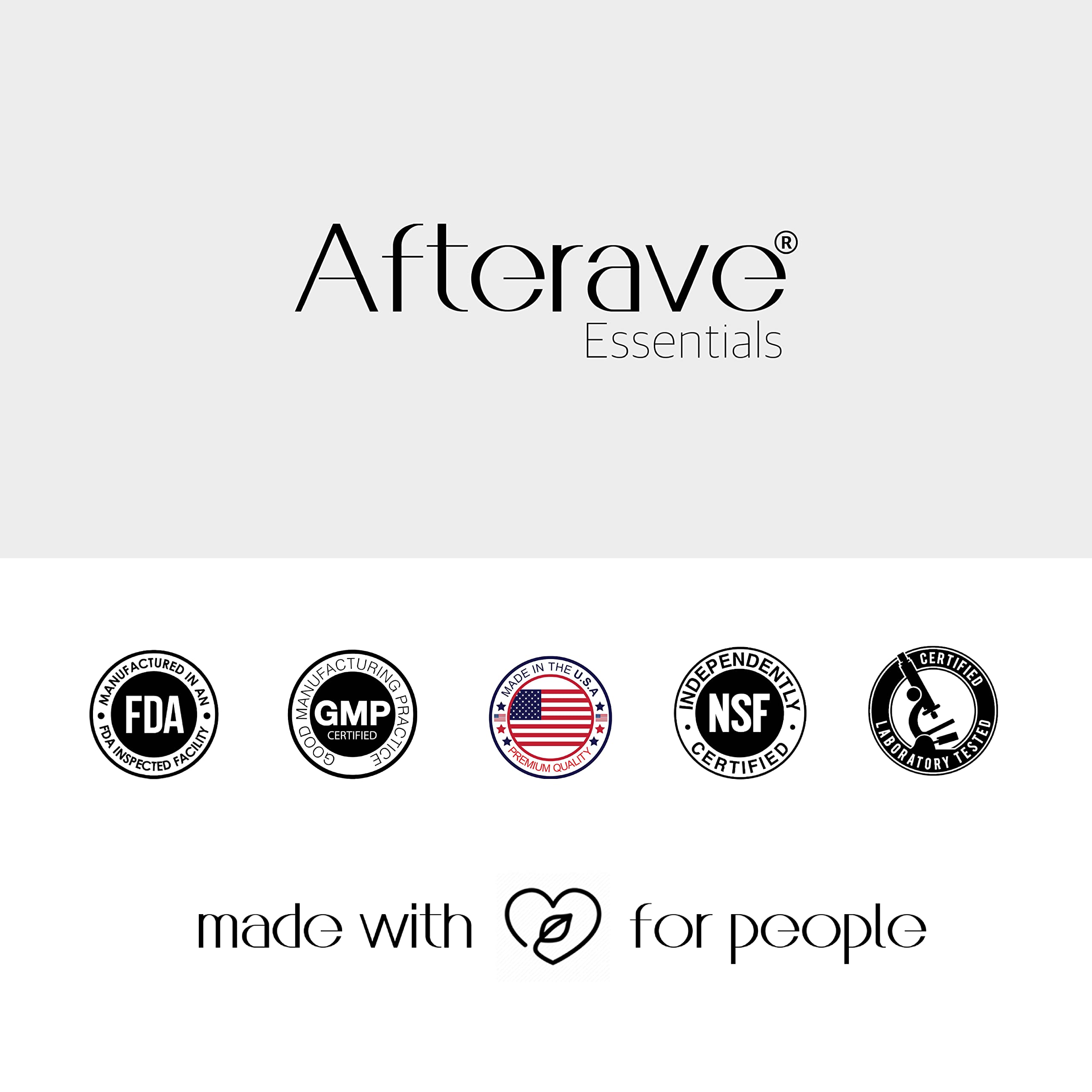 Afterave Essentials HairBeyond daily-use capsule shown beside a glass of water