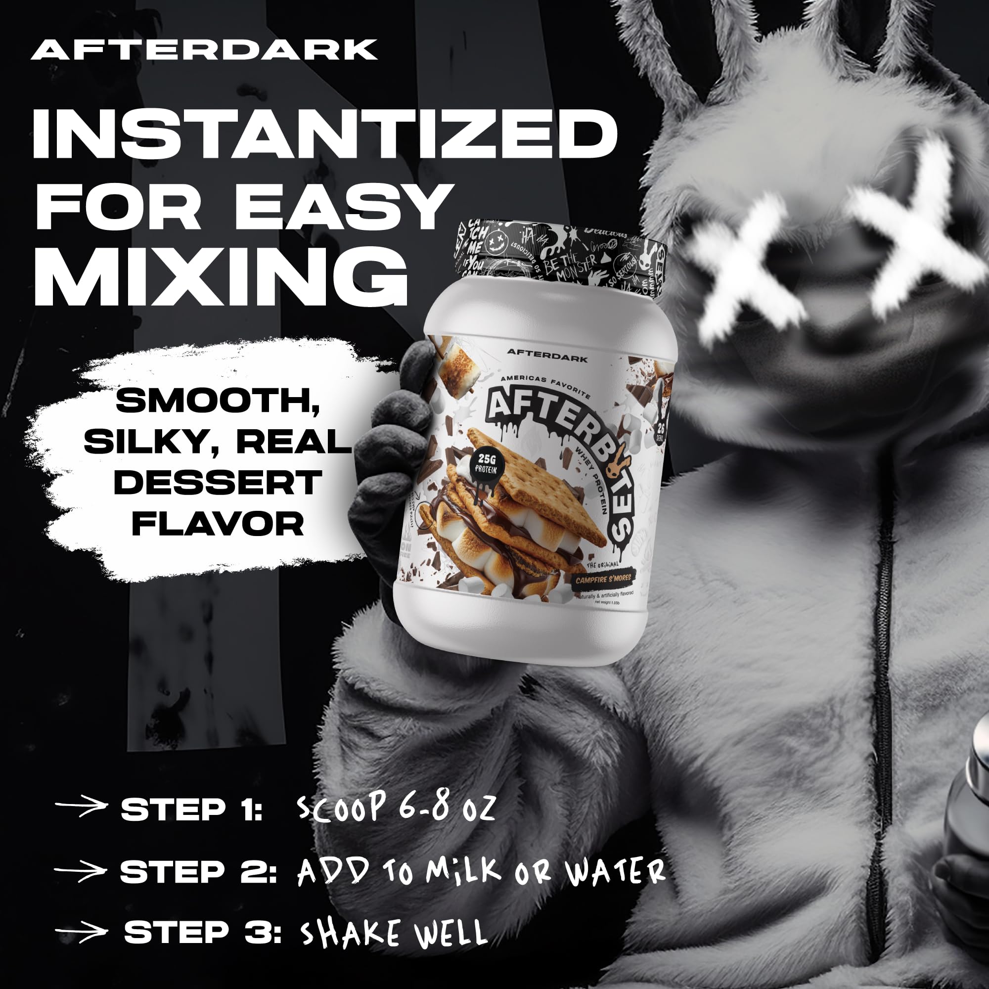 AFTERDARK AfterBites USA-made protein powder with third-party testing