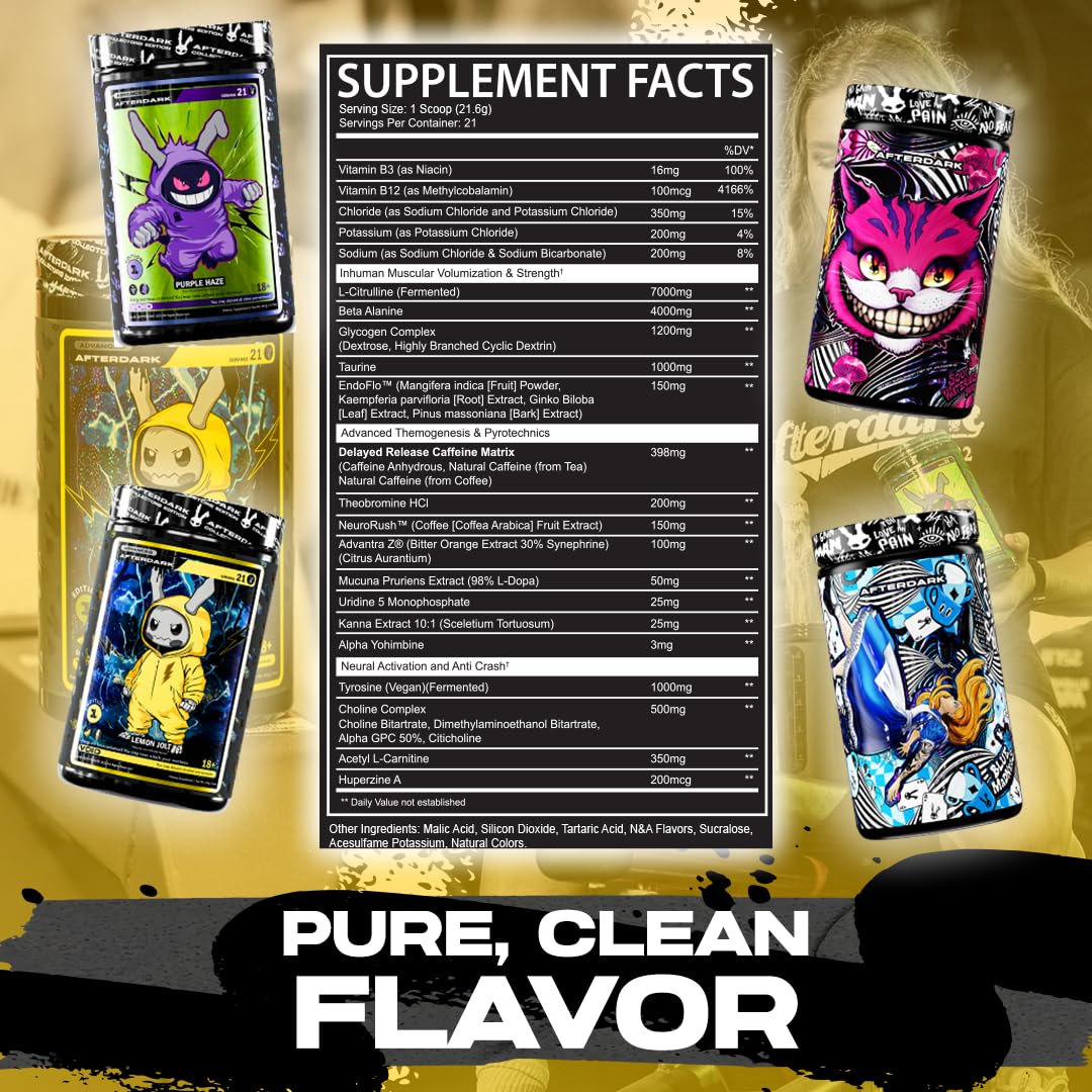AfterDark INHUMAN Void brand packaging on a shelf with vegan and clean formula cues.