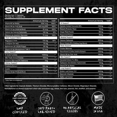 AfterDARK OrganX bottle label detail, clean ingredients and third-party testing highlighted.