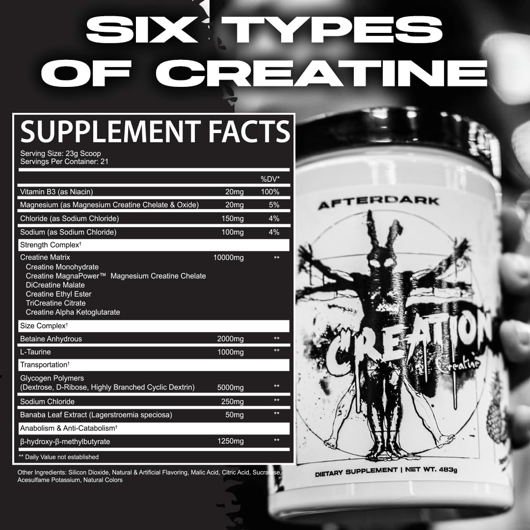 AfterDark Snow Cone flavor tub close-up inviting a refreshing training supplement.