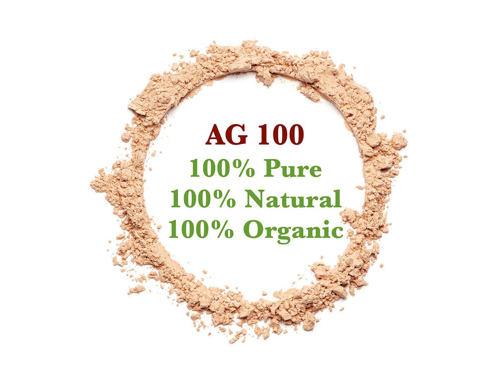 AG 100 bottle with label communicates purity and trusted sourcing.