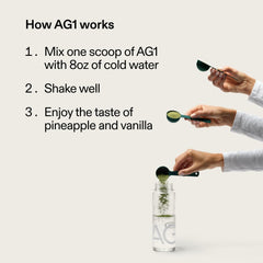 AG1 scoop-dispensing-jar demonstrates easy daily measurement.