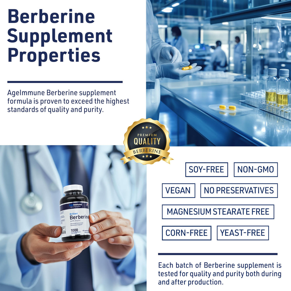 AgeImmune Berberine purity testing labels emphasize safety and compliance