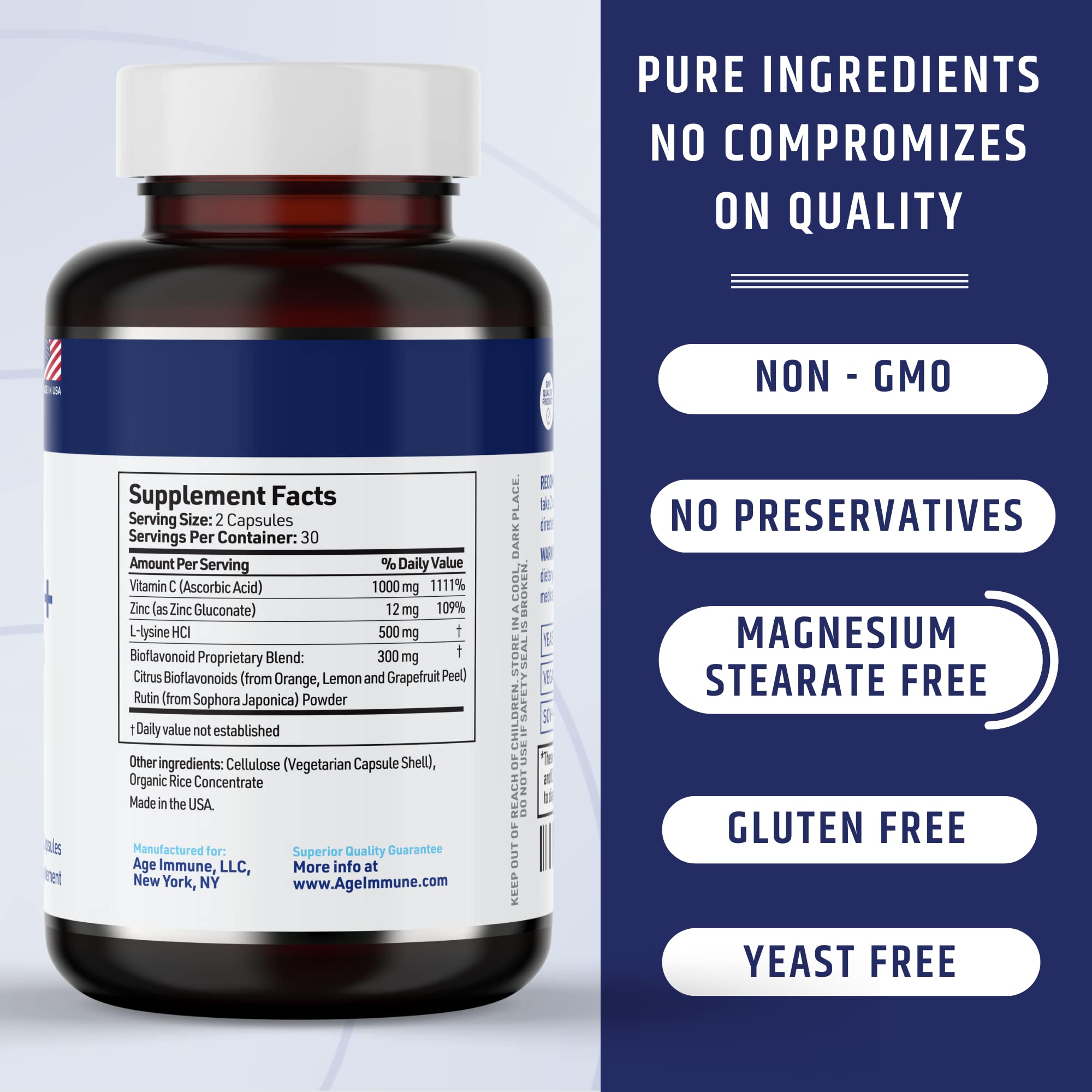AgeImmune Bioflavonoids 300mg support absorption and antioxidant potential