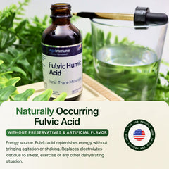 AgeImmune Fulvic Humic Acid product label highlights vegan minerals