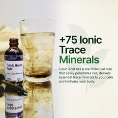 AgeImmune Fulvic Humic Acid bottle in wellness setting