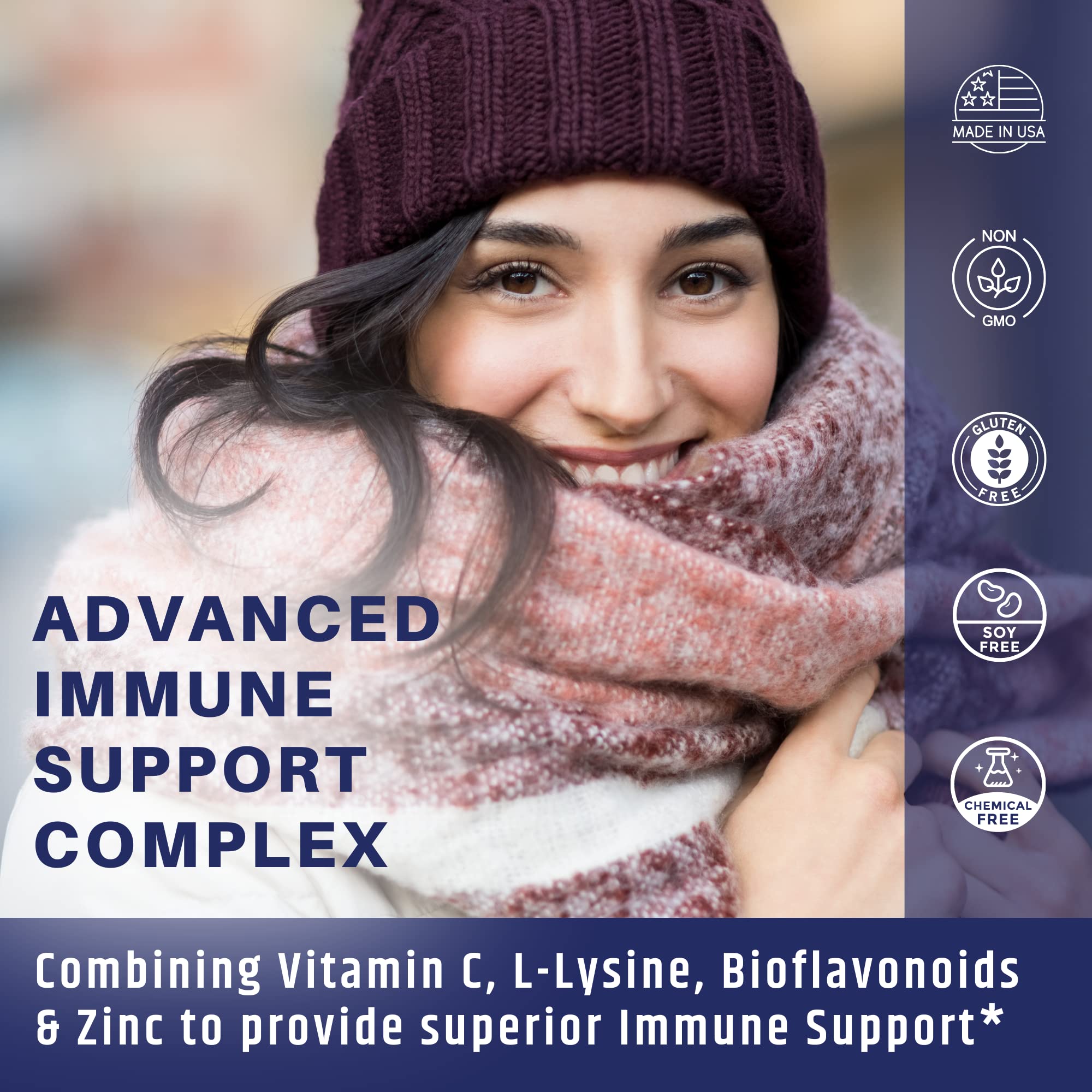 AgeImmune L-Lysine 500mg capsules for oral mucosal support