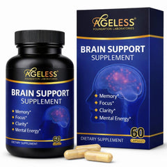 Ageless Foundation Labs brain 1000mg bottle supports daily cognitive focus