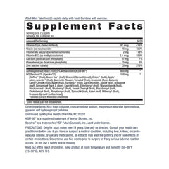 Ageless Male Max ingredients label featuring KSM-66 and NOXPerform.