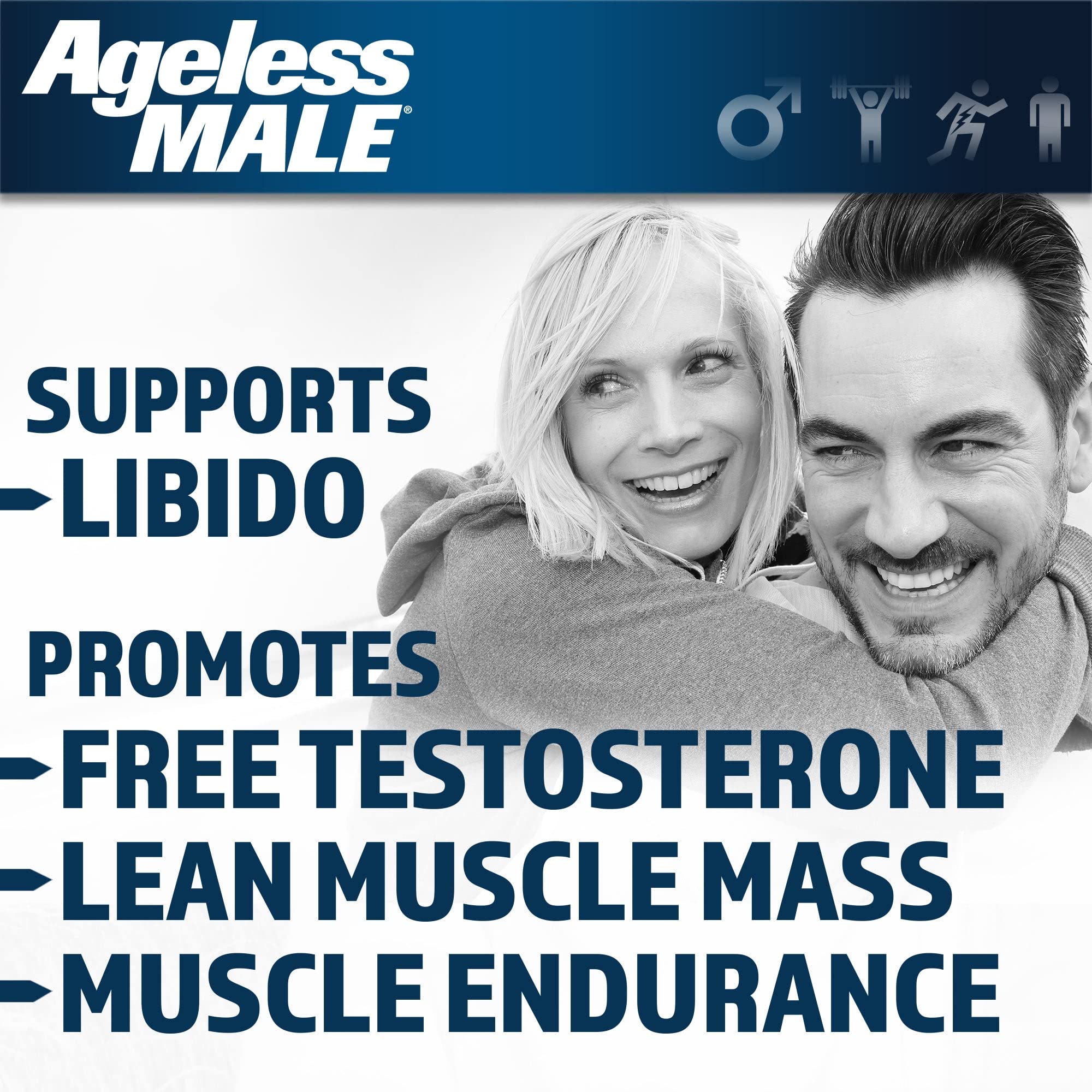 Ageless Male tablets dispense close-up for convenient daily dosing