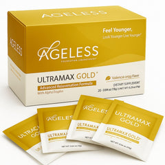 Naturade Ageless UltraMAX GOLD Valencia orange powder dissolves quickly for an energy-boosting drink