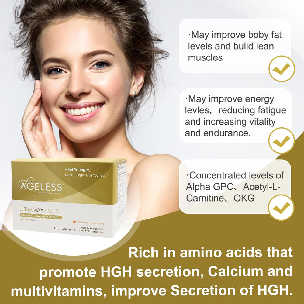 Naturade Ageless UltraMAX GOLD sachet dissolving in water with citrus twist for refreshment