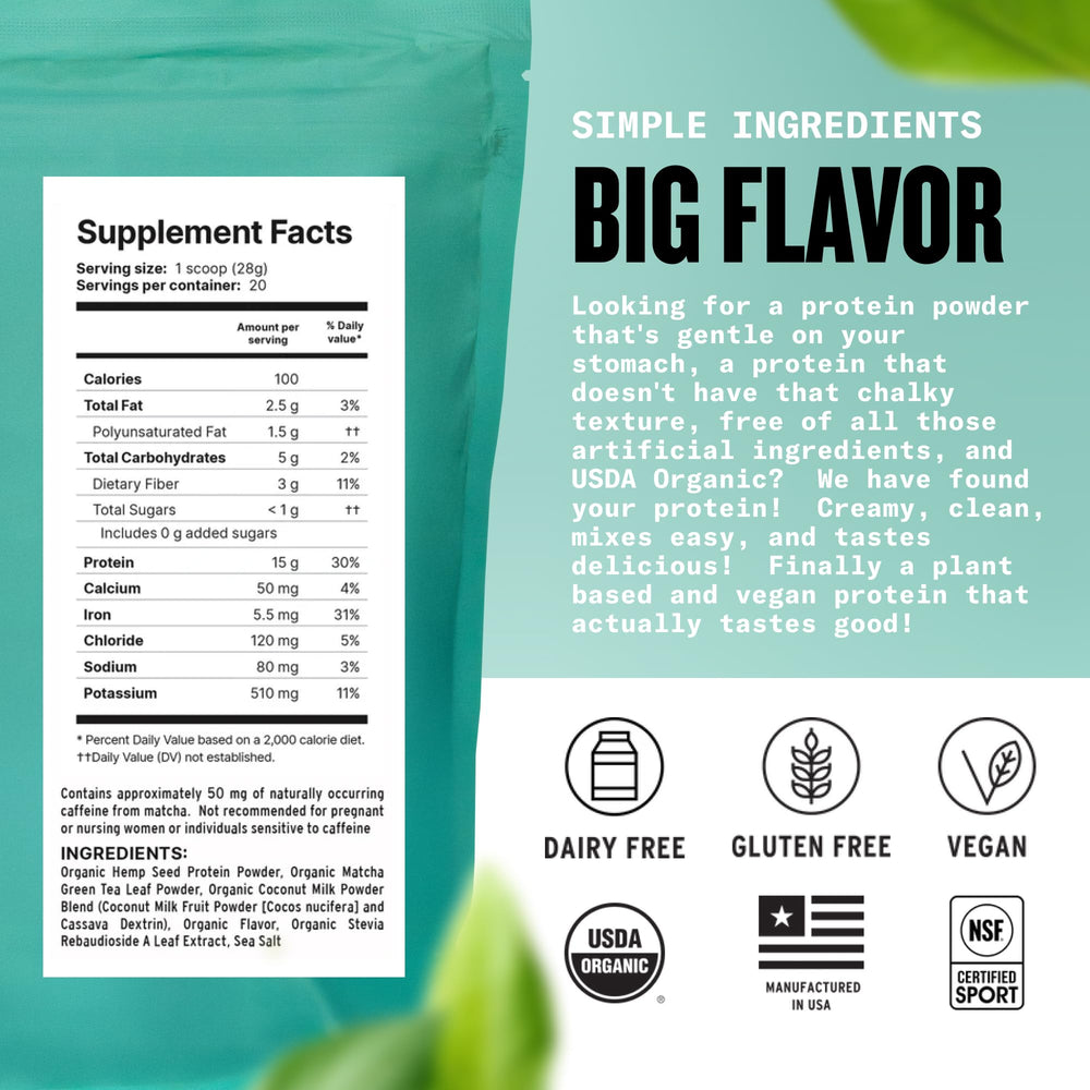 Agoge USDA Organic Hemp Protein Powder jar — clean plant-based protein for daily smoothies.