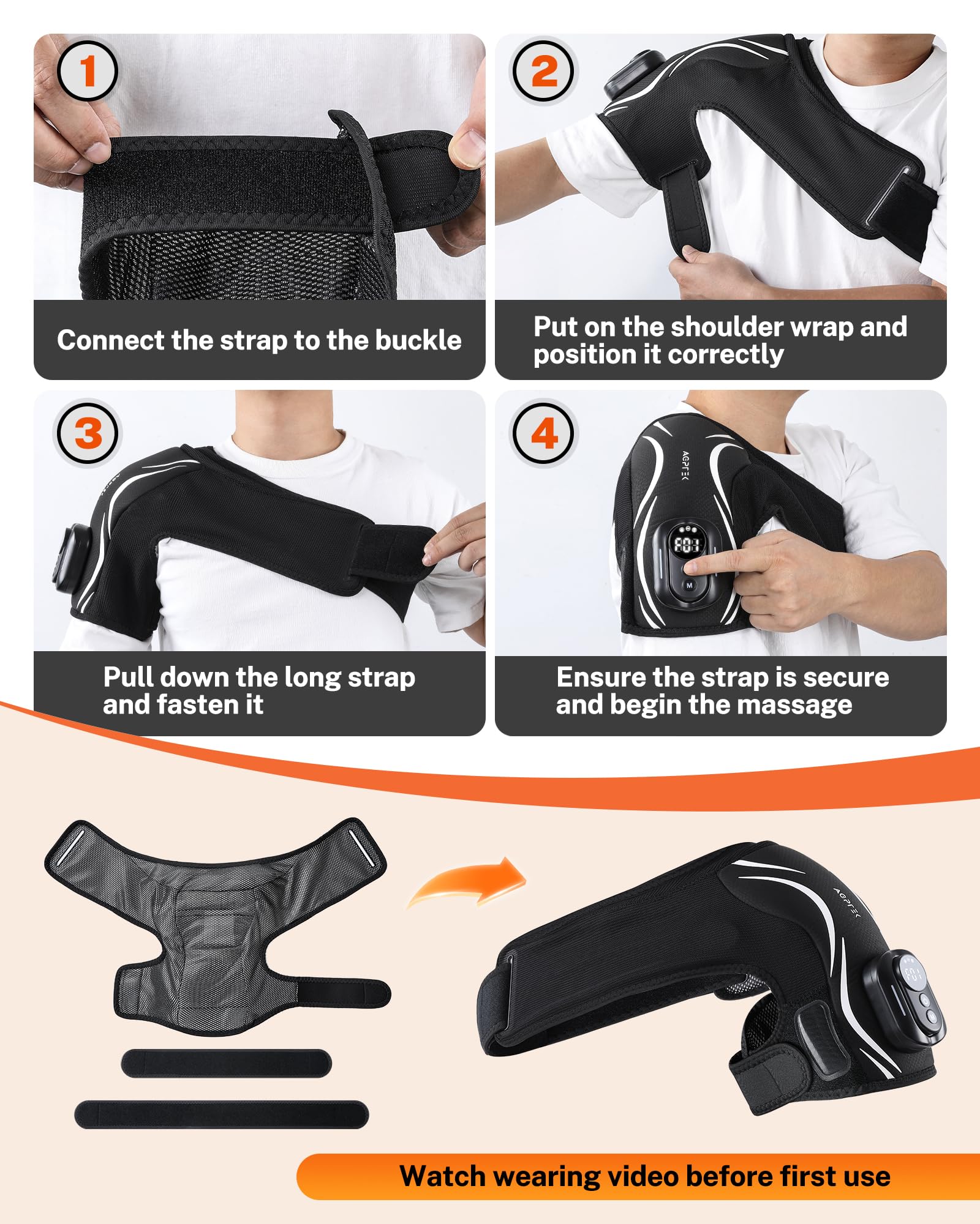 AGPTEK massager with 5000mAh battery offers about three hours of use.