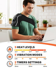 AGPTEK hot/cold pocket shoulder wrap accommodates cold packs for versatile comfort.