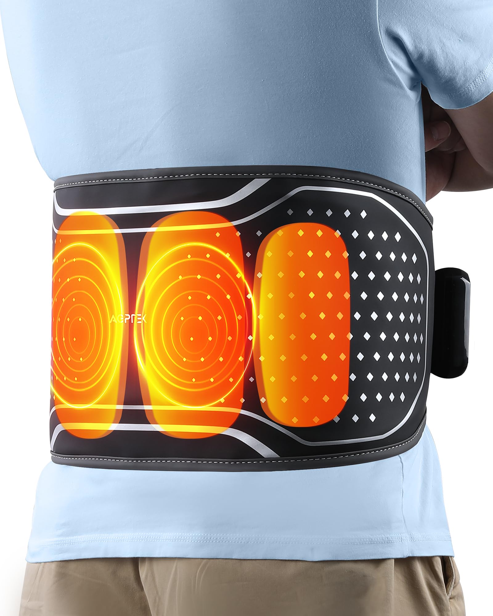 AGPTEK cordless heating pad for lower back relief on the go.