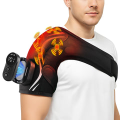 AGPTEK cordless shoulder heating pad with magnetic remote for convenient wireless control.