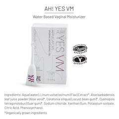 AH! YES VM organic certification logo showing natural minimal risk formulation