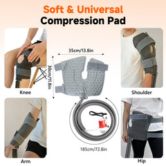 Aheamdear extended hose reaches comfortably for leg therapy.