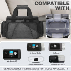AHIBIO CPAP travel bag outer dimensions help gauge airline storage
