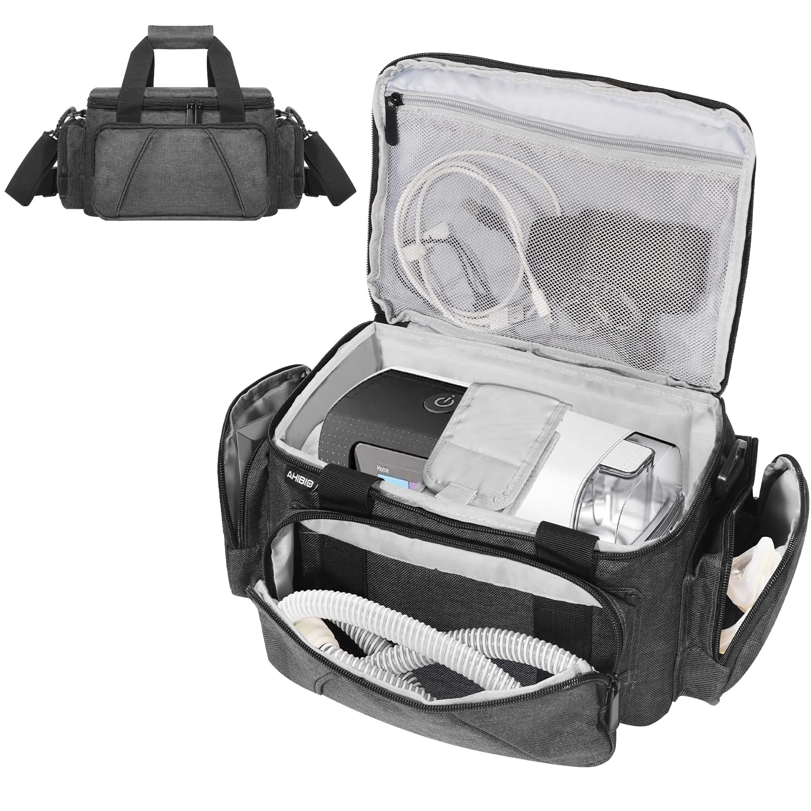 AHIBIO CPAP travel bag under-seat compact design keeps device close and accessible