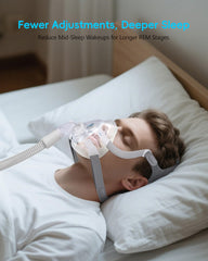 AHIYIYI AirTouch headgear soft fabric close-up emphasizes gentle touch on skin