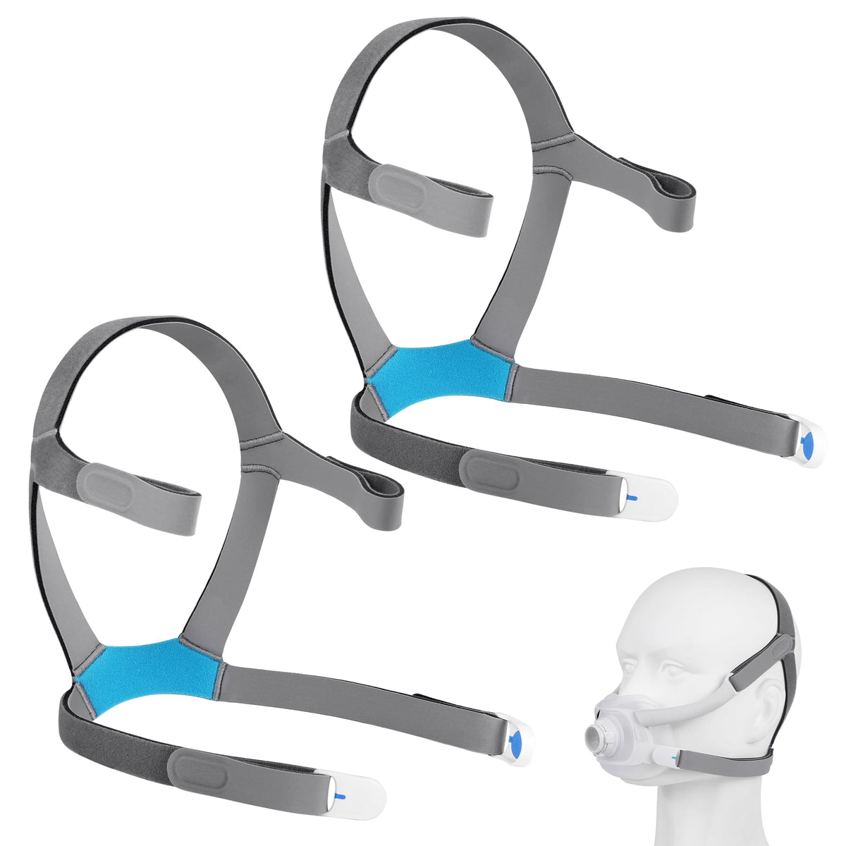 AHIYIYI CPAP headgear for AirFit F40 shows compatibility for stable sleep airflow