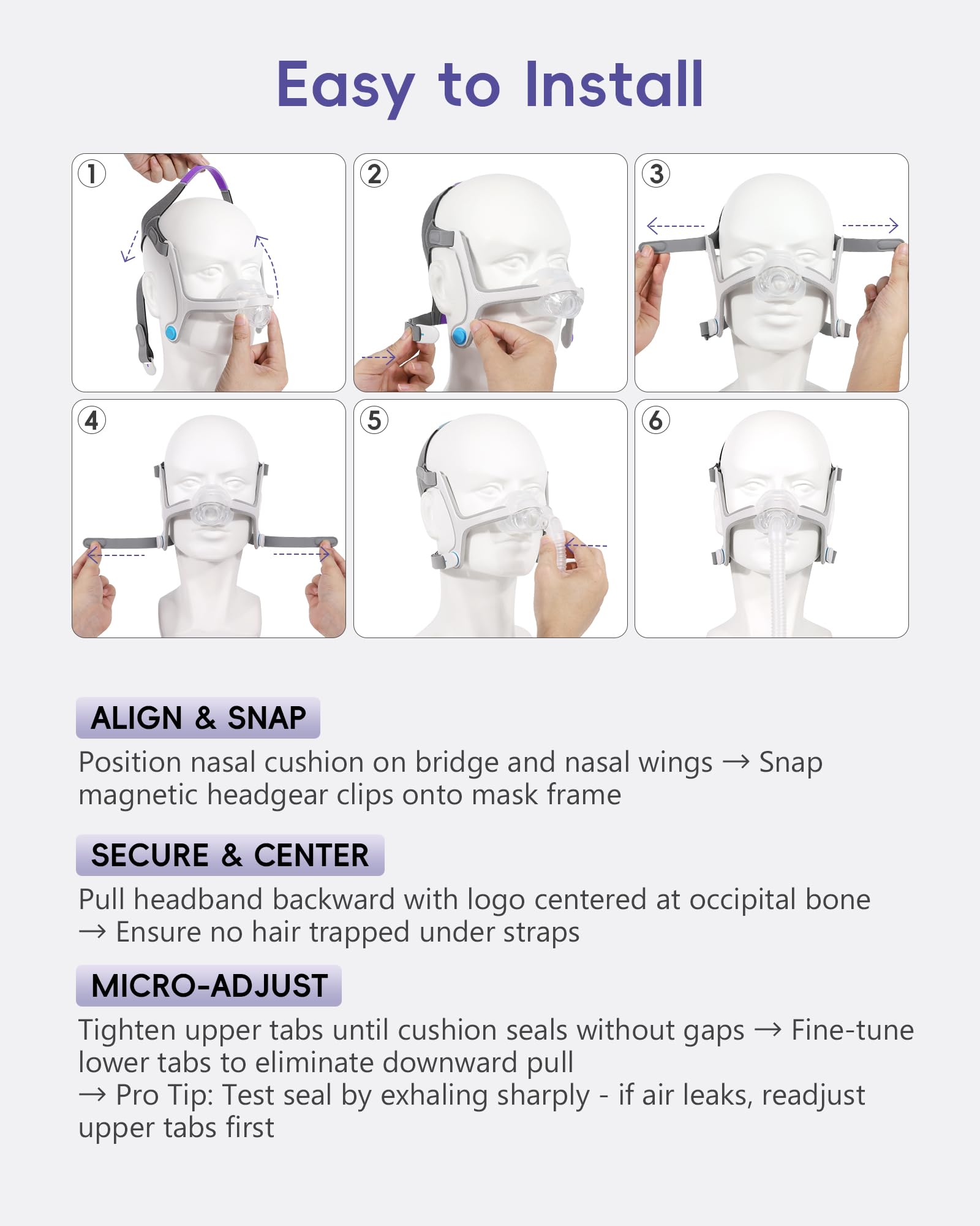 AHIYIYI N20 headgear worn on face illustrating fit and comfort