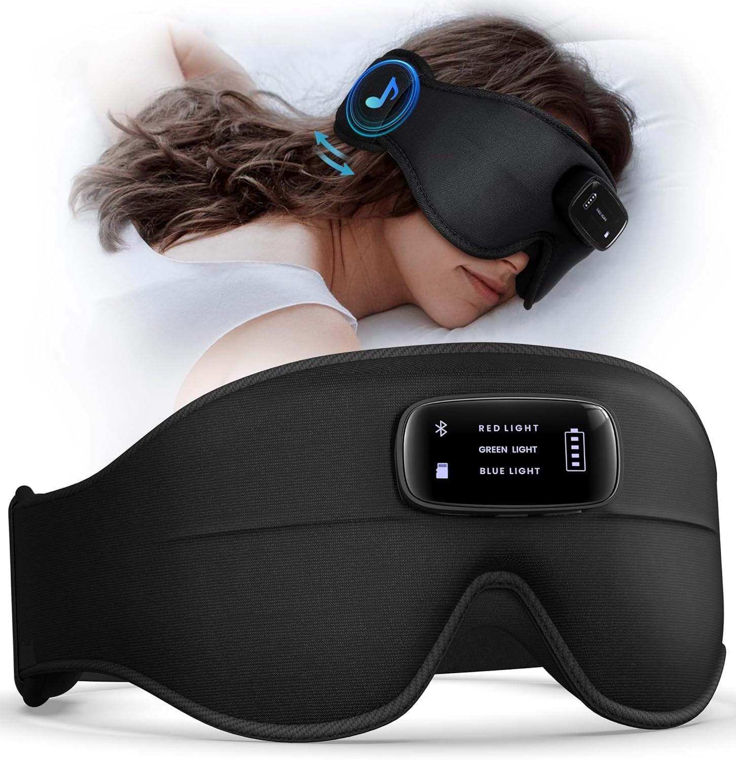 AHUIARGY Sleep Mask Headphones setup for easy travel listening