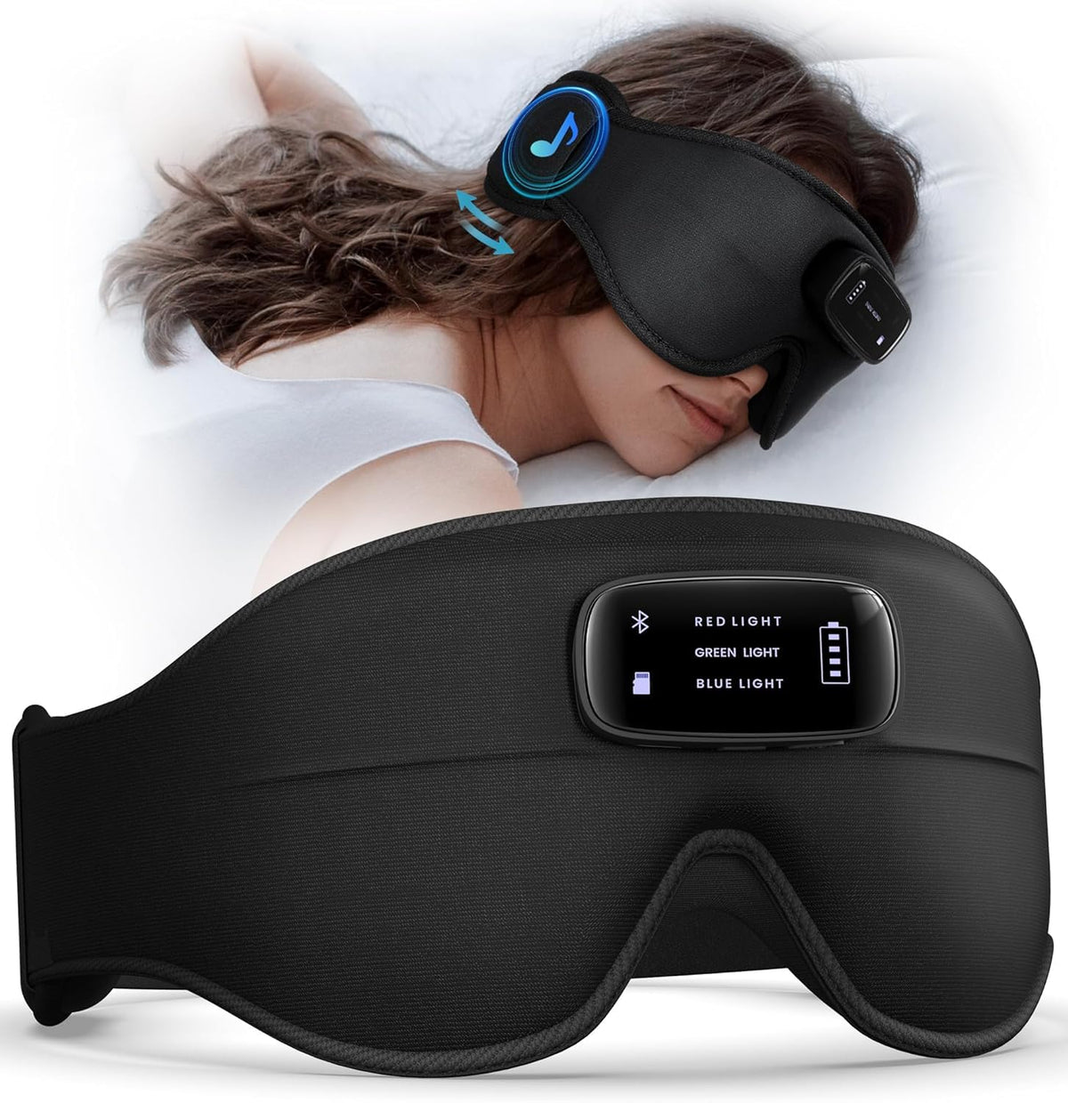 AHUIARGY Sleep Mask Headphones setup for easy travel listening