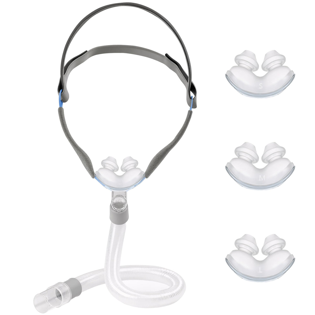 AIBUTI nasal pillow mask frame with 360° elbow for flexible sleep adjustments.