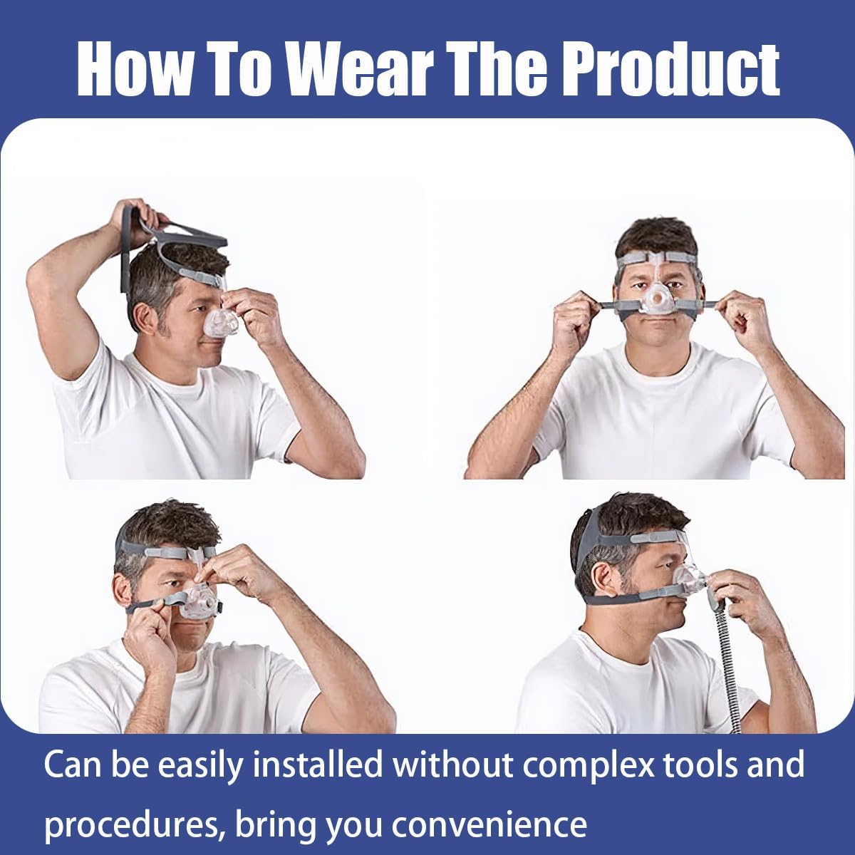 Thin cushion minimizes nose bridge pressure for a gentle, reliable seal.