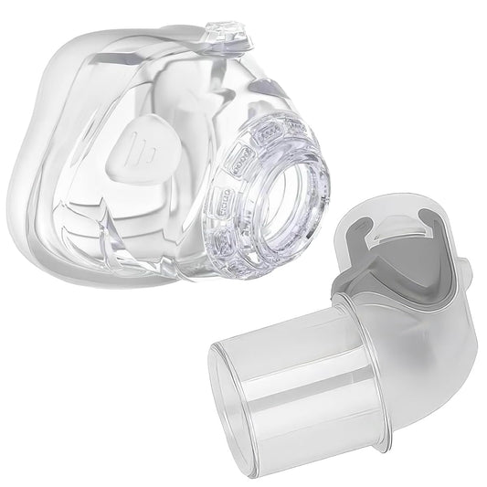 AICANMOU nasal mask cushion with elbow connector for Mirage FX delivers secure, comfortable fit.
