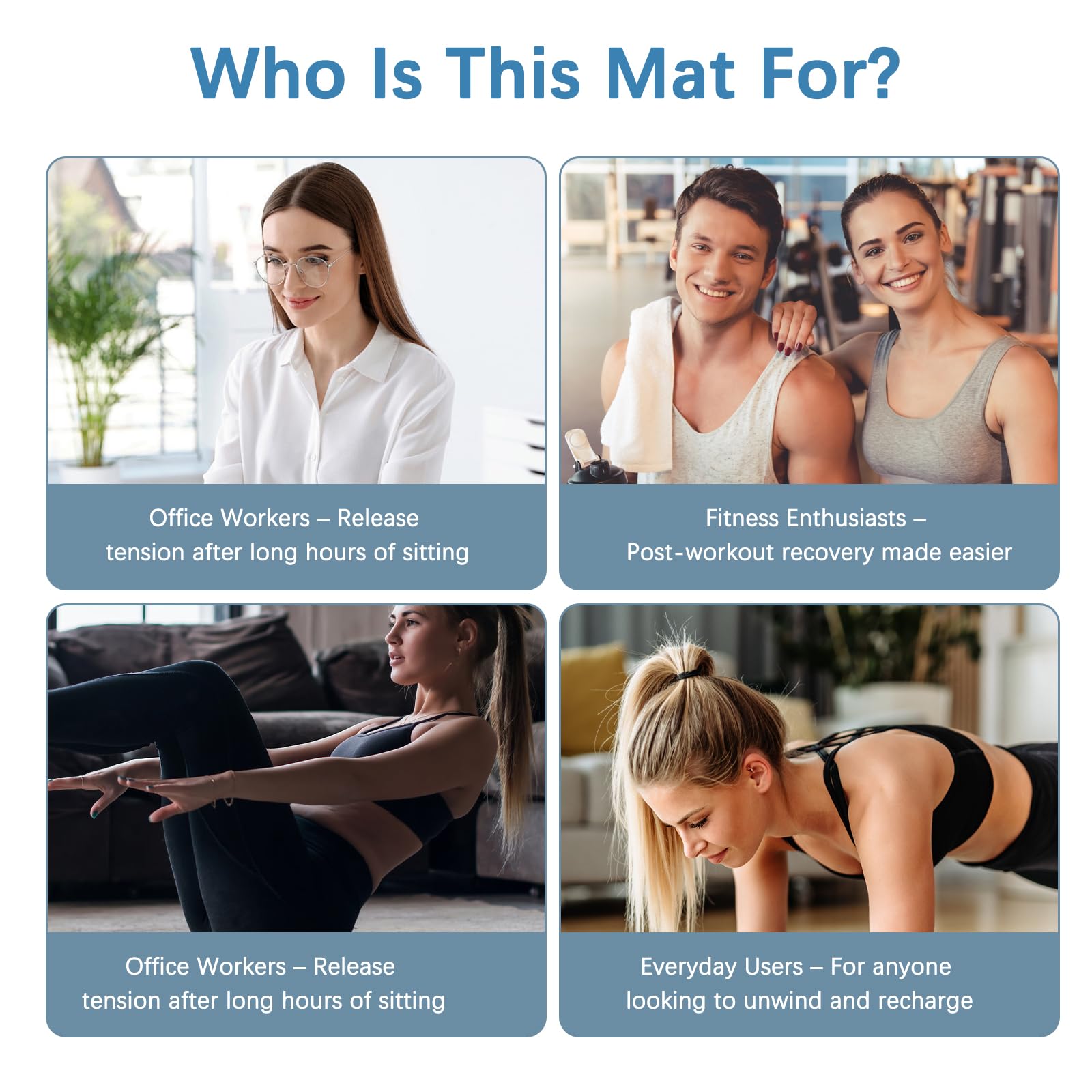 AICNLY mat stored flat for easy portability and storage.