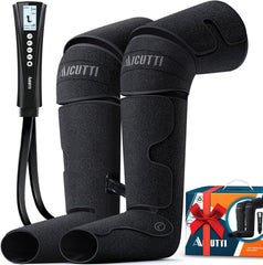 AICUTTI air compression leg massager front view showing comfortable wrap for improved circulation.