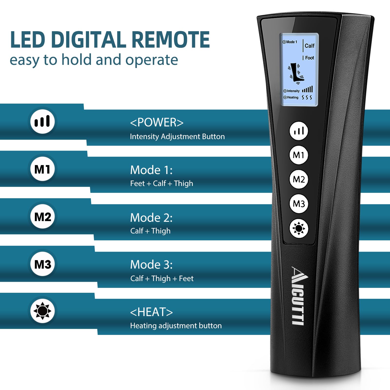 AICUTTI leg massager wrap around leg and foot for targeted compression.