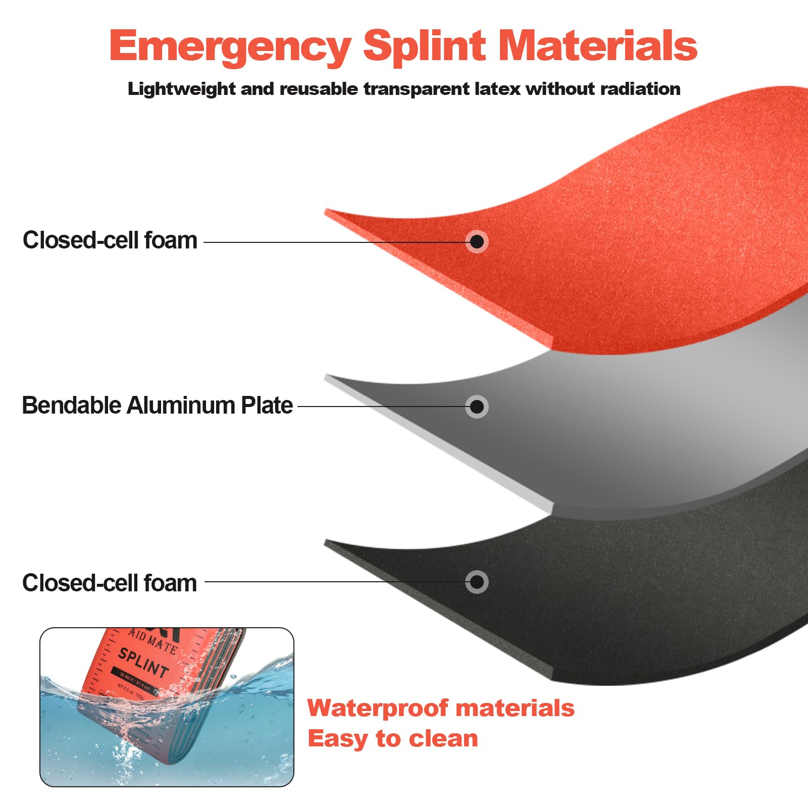 AID MATE splint kit with 9-inch splint for wrist or ankle support