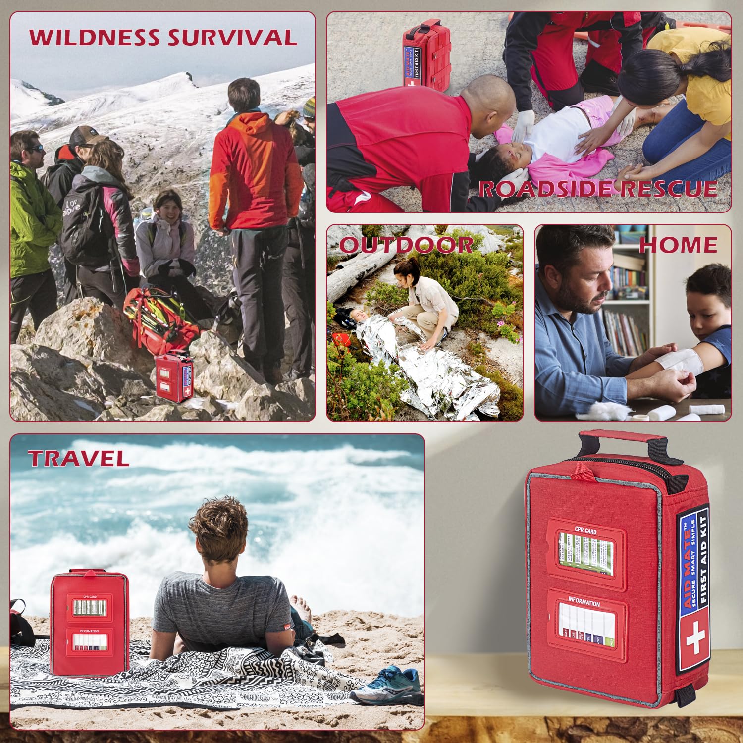 AID MATE Pro travel-ready layout supports quick access in cars.