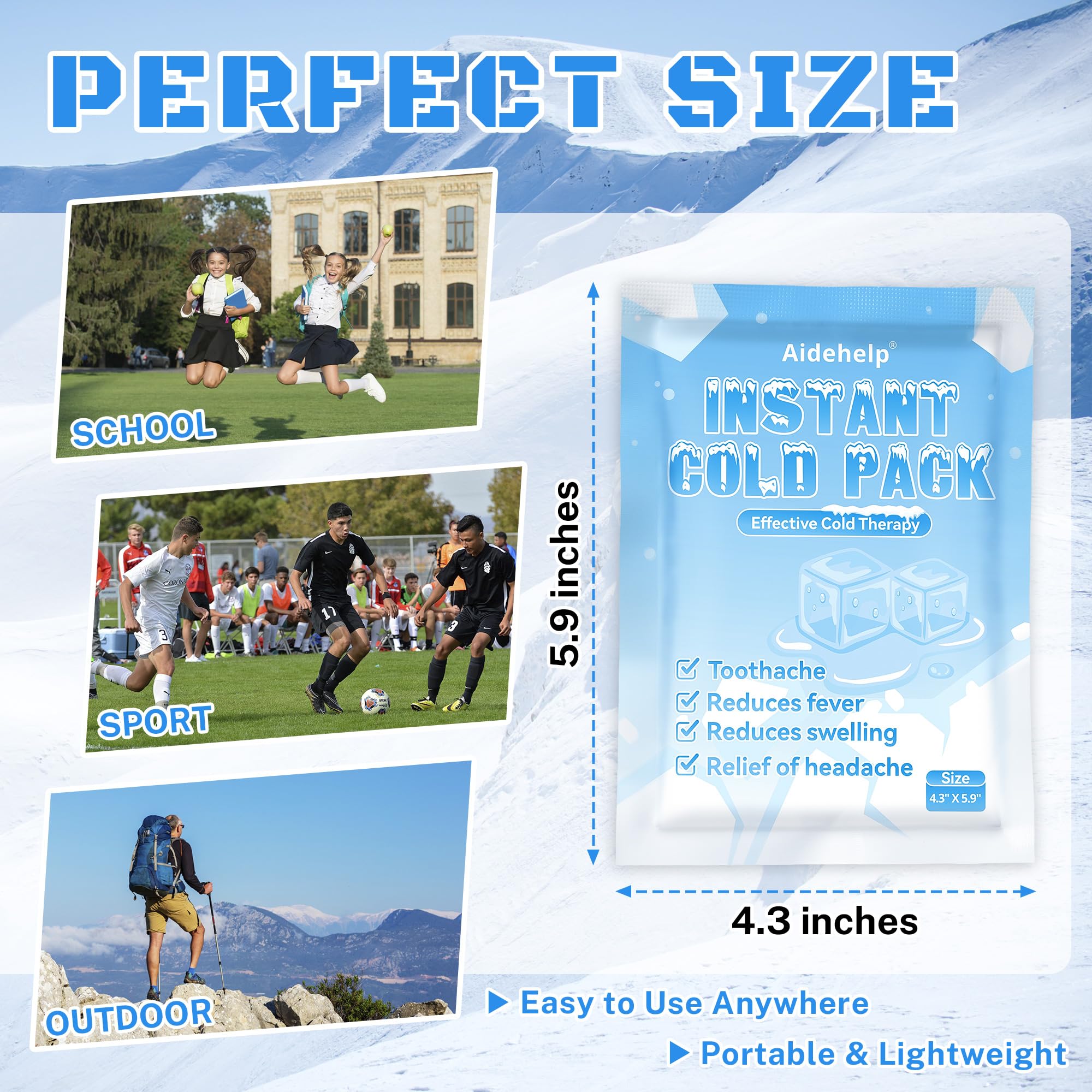 Compact cold pack ready for on-the-go use while traveling