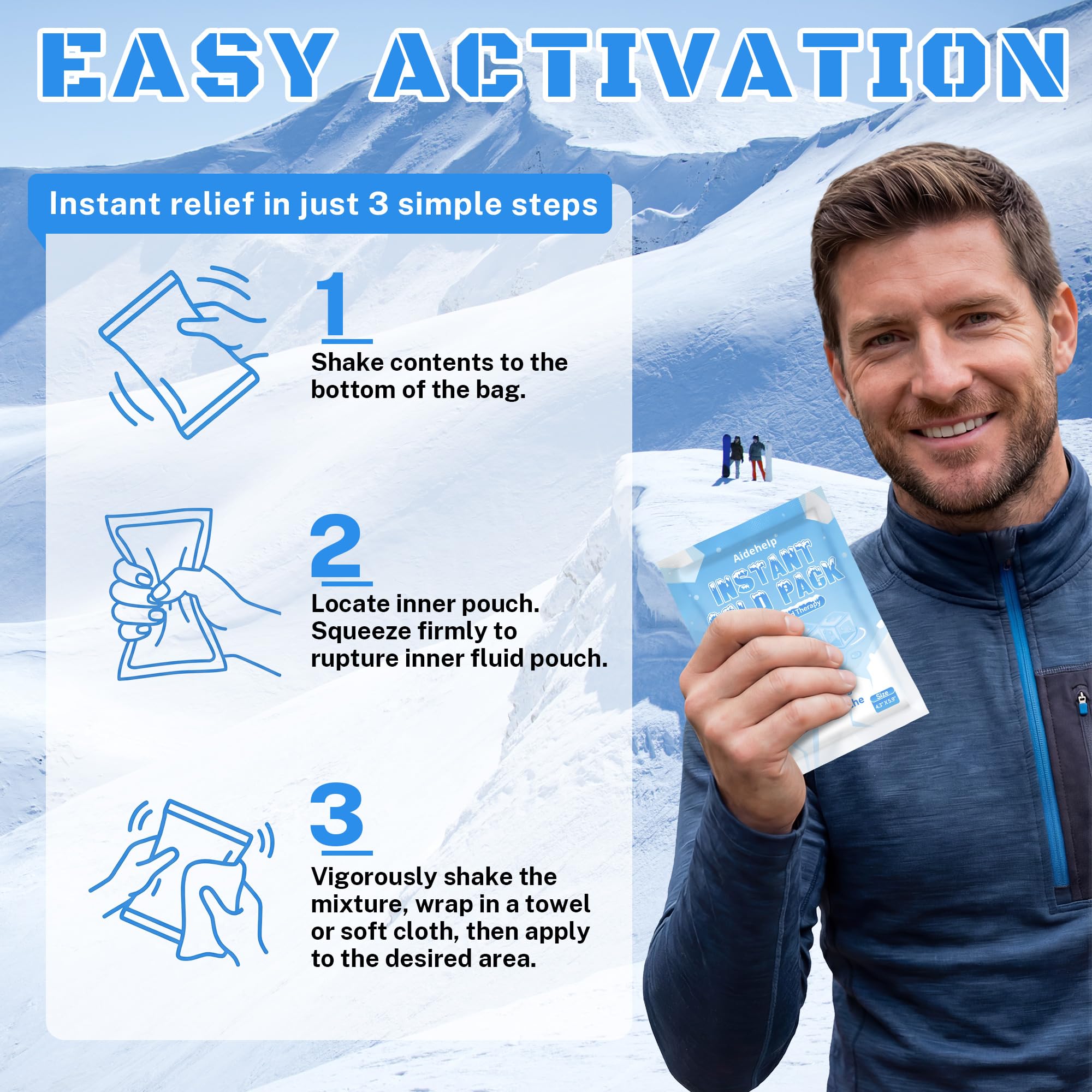 Athlete-focused cold packs in a 50-pack bulk option