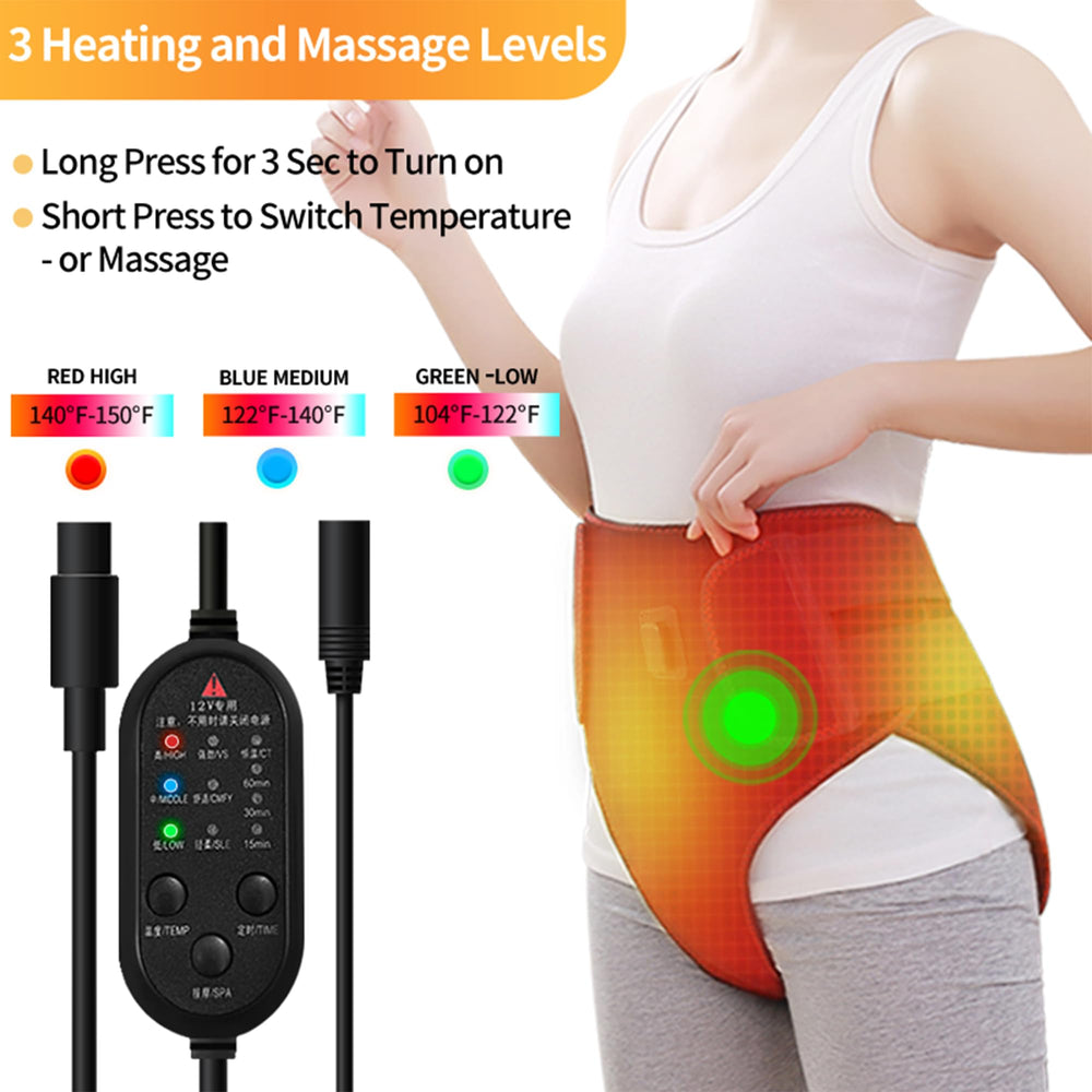 AIELEPH Period Heating Pad lower back massage targets tension and menstrual discomfort.