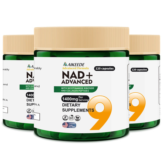 AIKEEDE NAD bottle-capsules on display for daily energy support