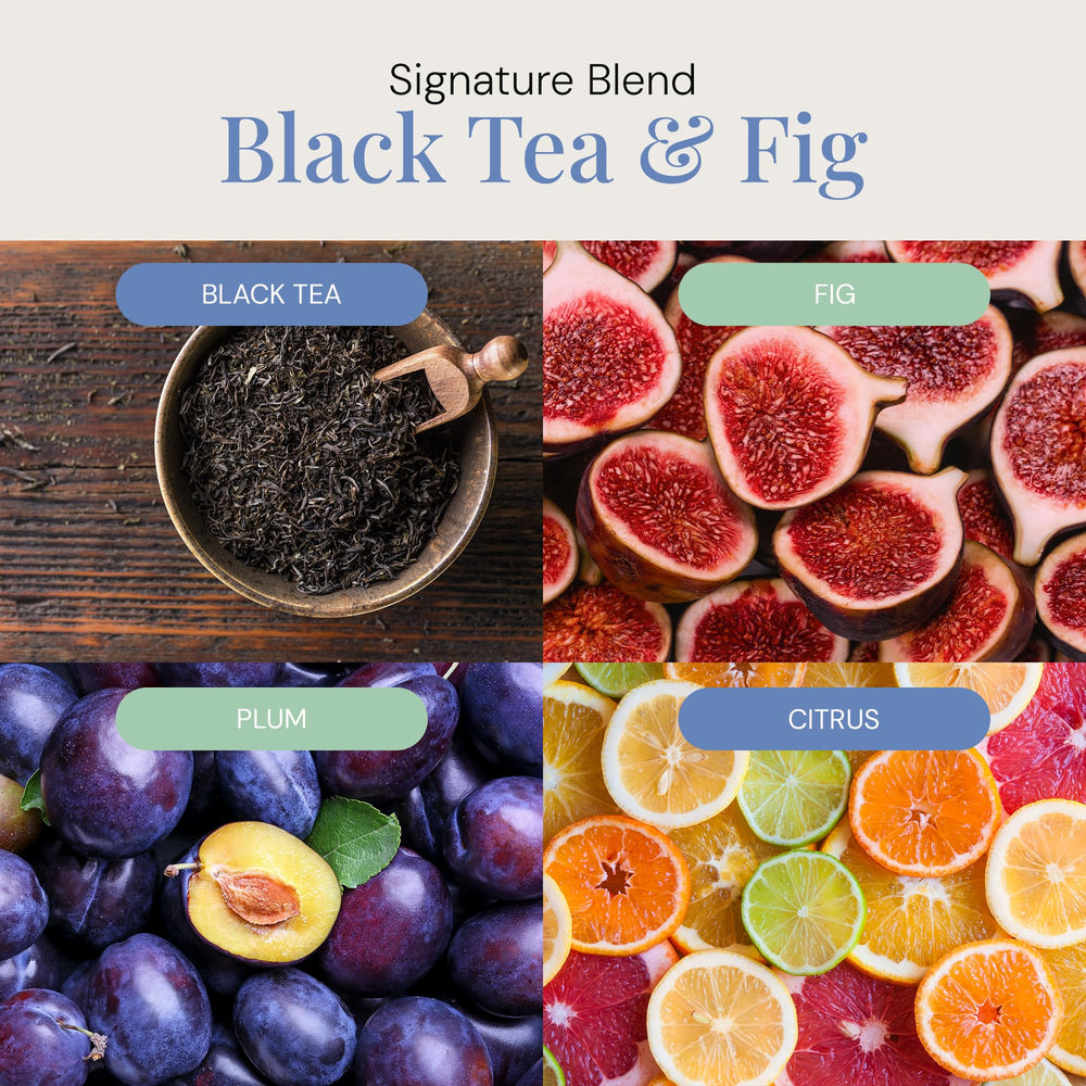 Air Esscentials Black Tea and Fig bottle pour for diffusers delivers steady aroma.